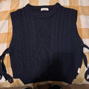 Women's Navy Cable Knit Sweater